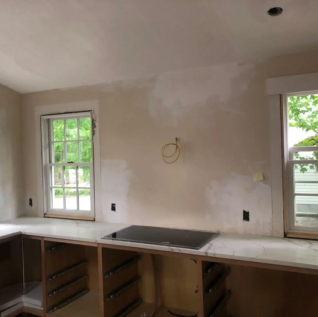 - 3 Kitchen renovation with marble countertops in progress