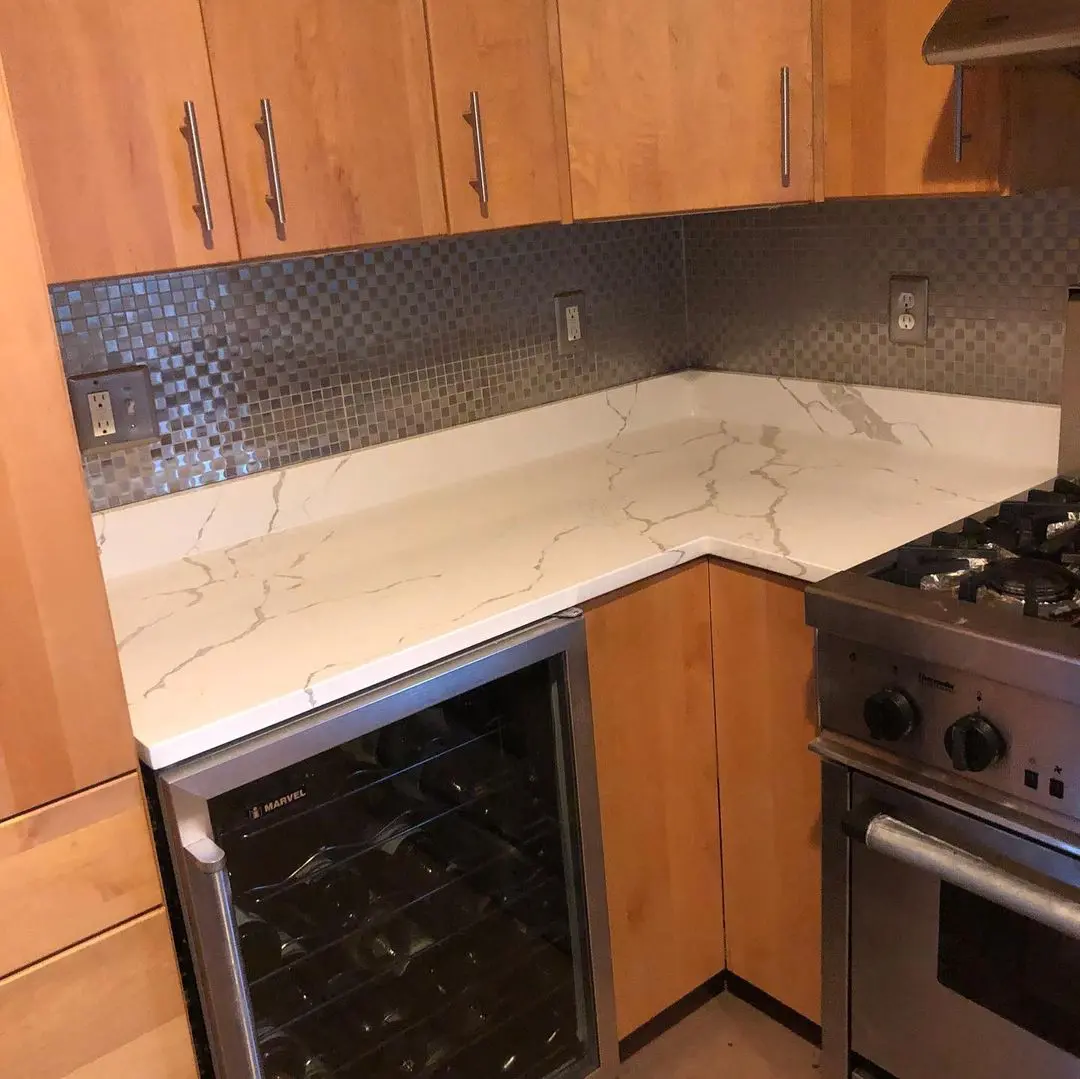 - 4 Marble kitchen countertop with modern appliances