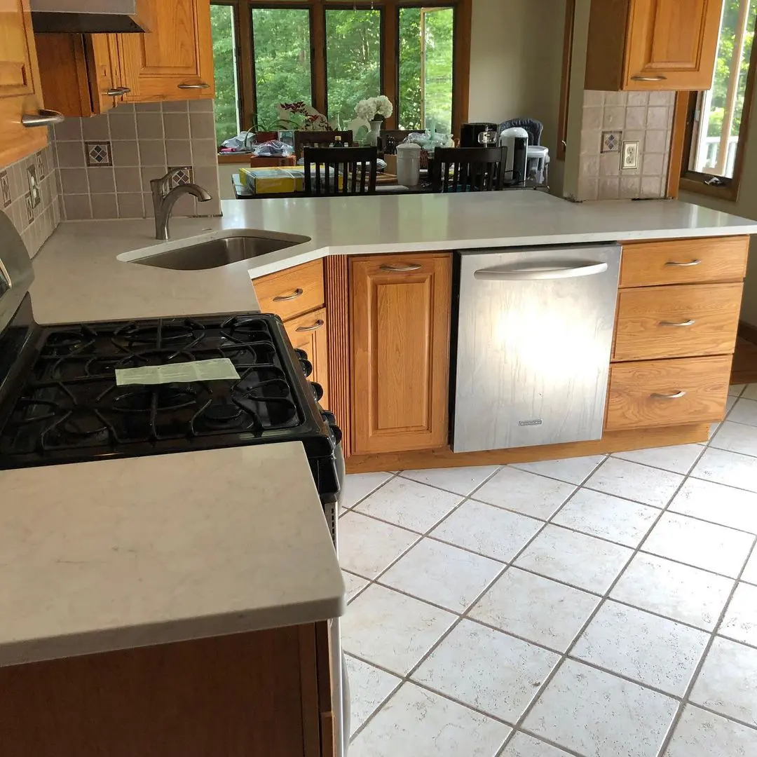 - 5 Modern kitchen with granite countertops and wooden cabinets